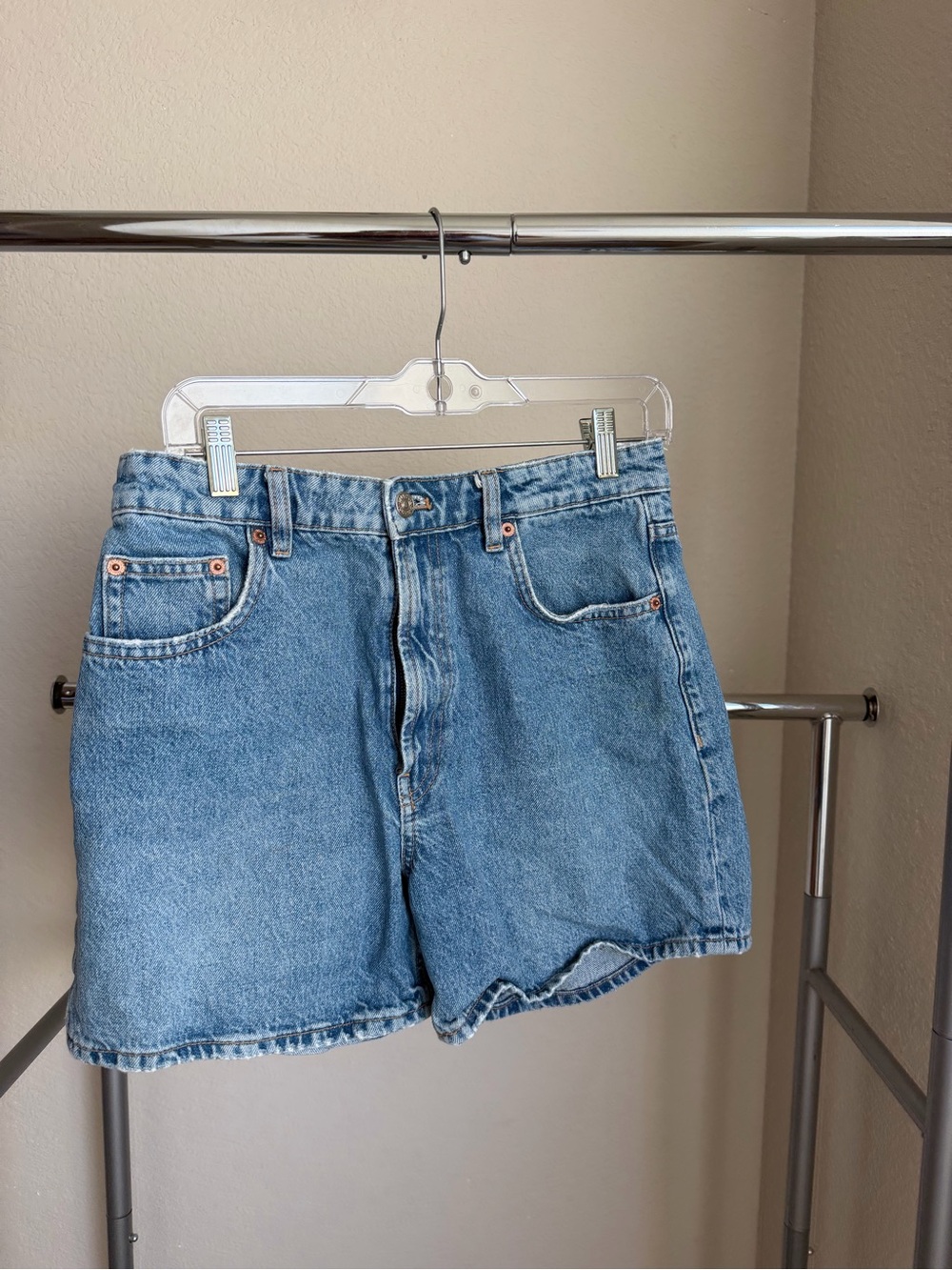 High-Rise Denim Shorts